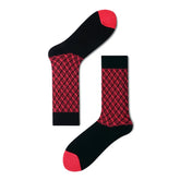 2021 New Business Men Socks Dress Socks Novelty Combed Cotton Fashion British Gentleman Diamond Crew Socks Male for All Season